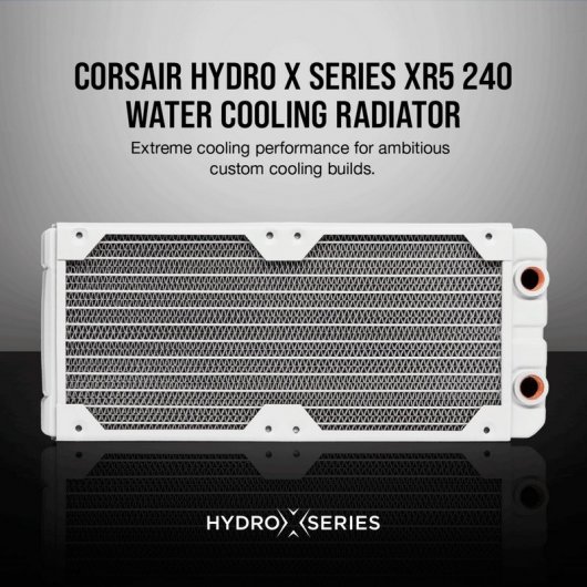 Corsair Radiador de Refrigeración Líquida Hydro X Series XR5 de 240 mm Blanco