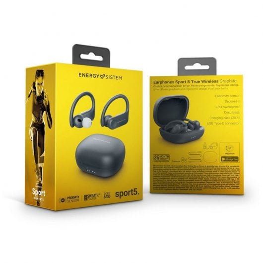 Energy Sistem Earphones Sport 5 True Wireless Graphite Auriculares Deportivos Bluetooth