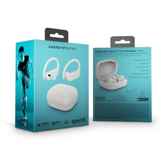 Energy Sistem Earphones Sport 5 True Wireless Snow Auriculares Deportivos Bluetooth