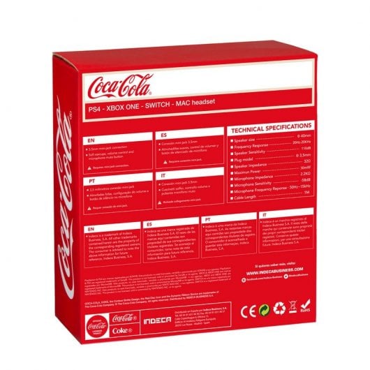 Indeca Coca-Cola Headset Gaming Multiplataforma