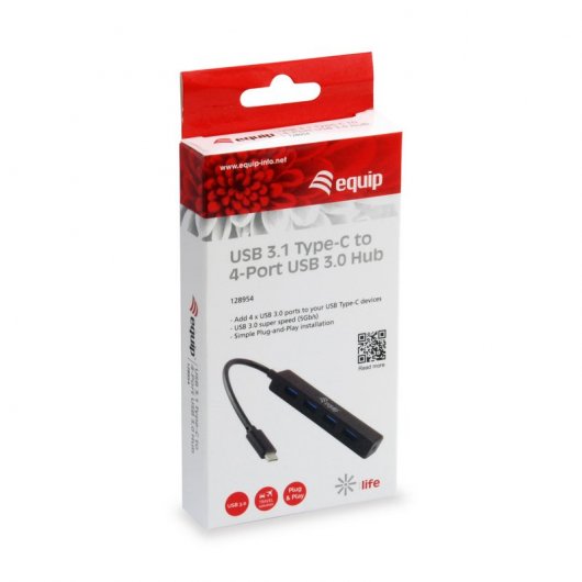 Equip Life Hub USB Tipo-C 3.1 a 4x USB 3.0