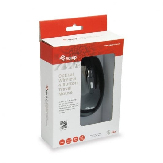 Equip Life Mini Souris Optique Sans Fil 1600 DPI Noir
