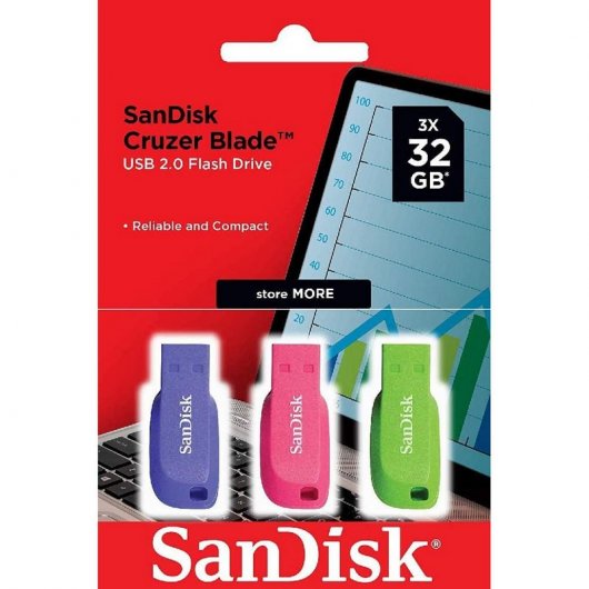 Sandisk Cruzer Blade 32 Go USB 2.0 triple pack