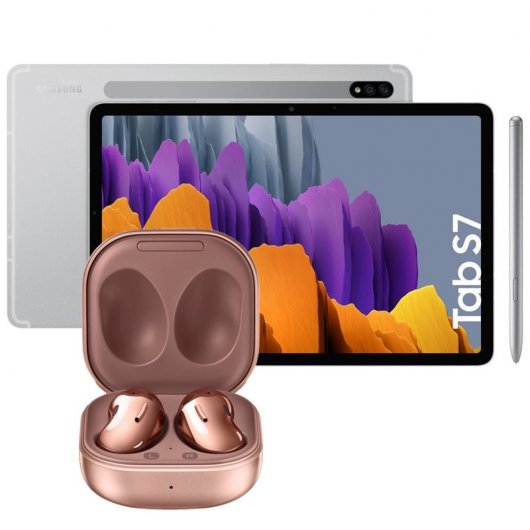 Samsung Pack Galaxy Tab S7 11" 128GB Wifi Plata + Galaxy Buds Live Bronce