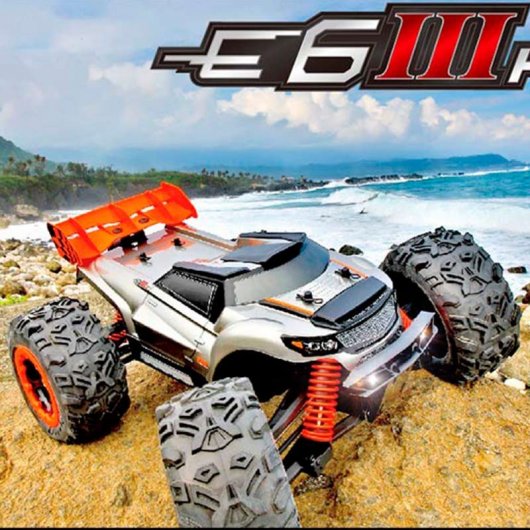 Team Magic E6 III HX Coche Eléctrico Monster Truck 4x4 1/8 2500KV Plata