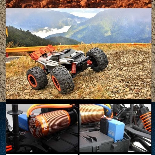 Team Magic E6 III HX Coche Eléctrico Monster Truck 4x4 1/8 2500KV Plata