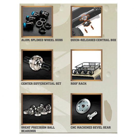 Team Magic E6 J-STAR Coche Eléctrico Súper Monster Truck 1/8 2250KV Desierto