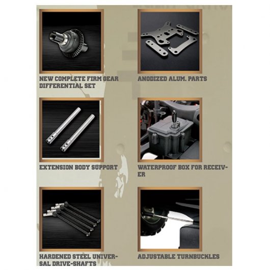 Team Magic E6 J-STAR Coche Eléctrico Súper Monster Truck 1/8 2250KV Desierto