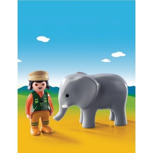 Playmobil 1.2.3 9381 Cuidadora com Elefante 2 peças