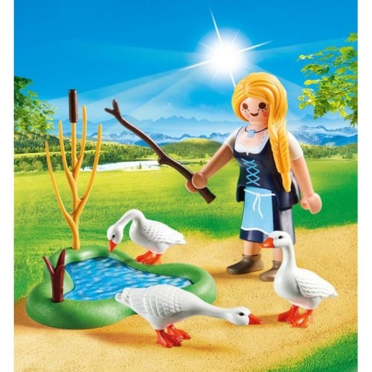 Playmobil Eggs 70083 Huevo de Páscoa Doncella com Gansos 13 peças