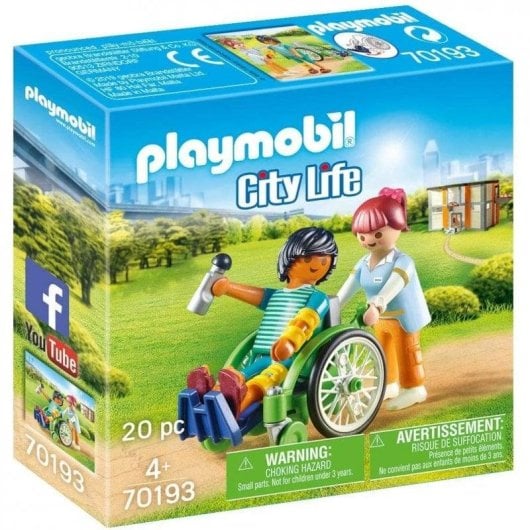 Playmobil City Life 70193 Paciente na Cadeira de Rodas 20 peças