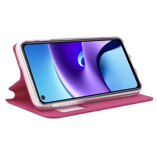 Cool Flip Cover Capa Lisa Rosa para Xiaomi Redmi Note 9T