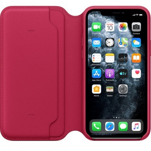 Apple Leder-Folio-Hülle Himbeere für iPhone 11 Pro