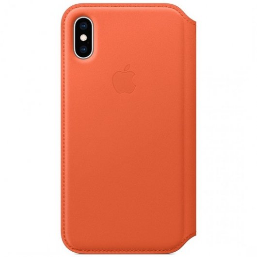 Apple Funda Leather Folio Naranja Atardecer para iPhone XS