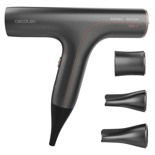 Sèche-cheveux Ionique Professionnel Cecotec IoniCare 6000 Rockstar Soft 1200W 5 Températures 2 Vitesses Léger avec Accessoires Noir