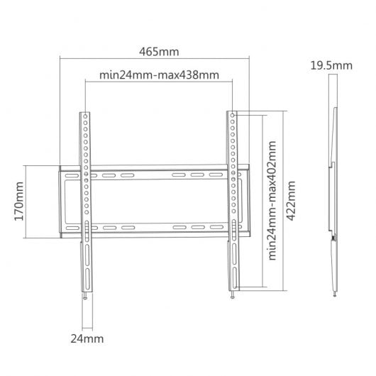 Ewent EW1502 Supporto TV a parete 139,7 cm (55") Nero