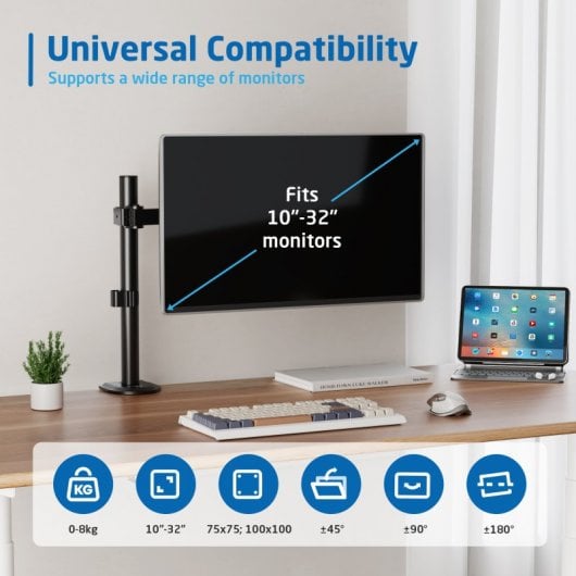 Ewent EW1510 Soporte para Monitor 32" VESA 100x100 Máx 8Kg