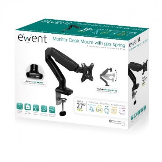 Ewent EW1515 Soporte de Escritorio para Monitor 27" VESA 100x100 Máx 6.5 kg