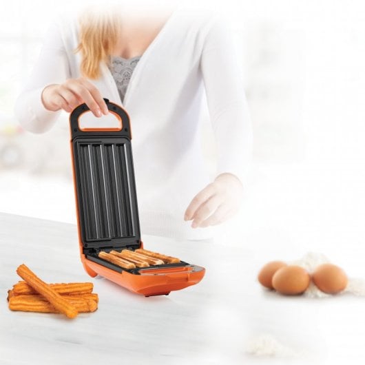 Princess 132405 4 Waffel(n) 700 W Schwarz, Orange