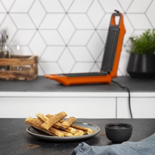 Princess 132405 4 Waffel(n) 700 W Schwarz, Orange