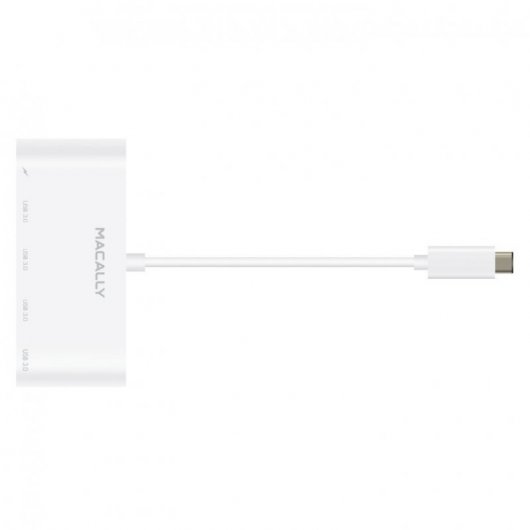 Macally UC3HUB4C  Adaptador USB-C 3.1 a 4 Puertos USB-A y 1 Puerto de Carga USB-C