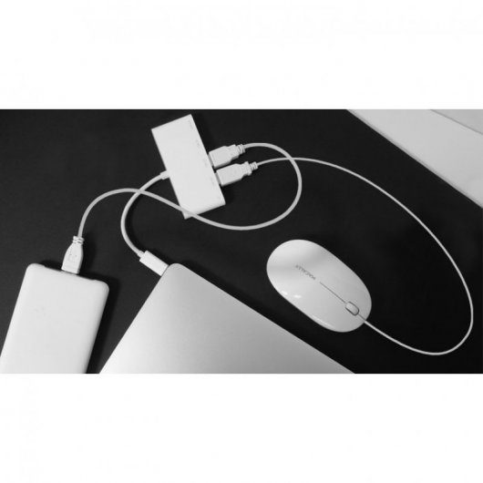 Macally UC3HUB4C  Adaptador USB-C 3.1 a 4 Puertos USB-A y 1 Puerto de Carga USB-C