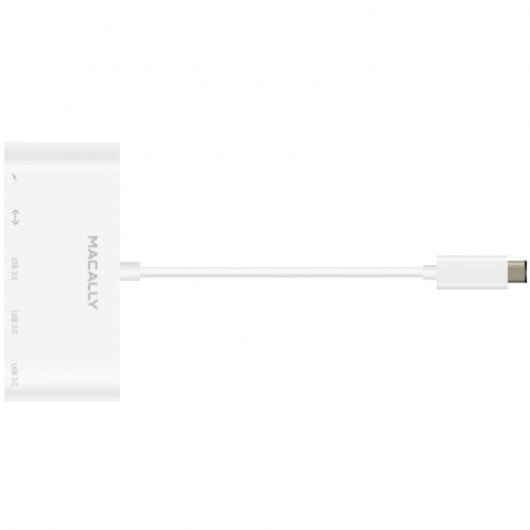 Adaptateur Macally UC3HUB3GBC USB-C 3.1 vers 3 ports USB-A + 1 port Ethernet et 1 port USB-C