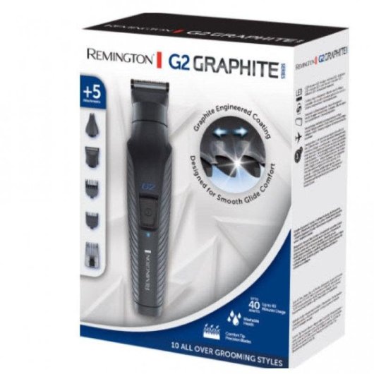 Aparador Multifunções Corporal Remington G2 Graphite PG2000 Recarregável 40min 5 Acessórios