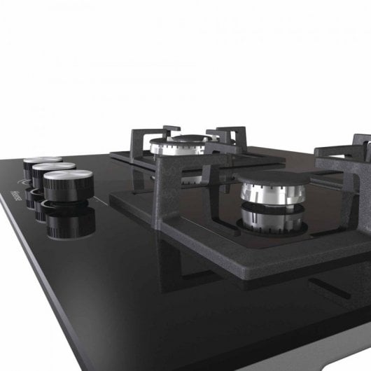 Hisense GG633B Placa de Gas 3 Zonas 60cm Cristal Negro