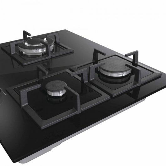 Hisense GG633B Placa de Gas 3 Zonas 60cm Cristal Negro