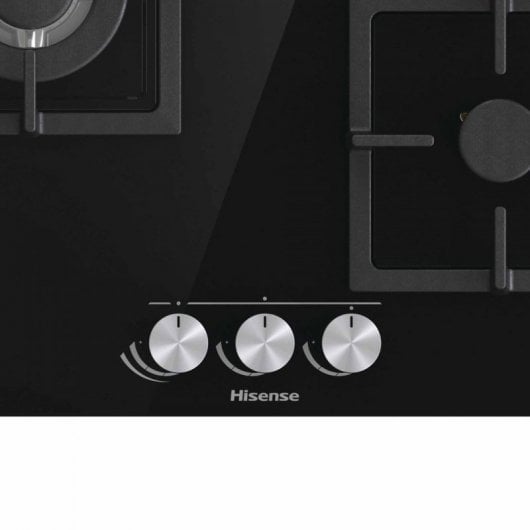 Hisense GG633B Placa de Gas 3 Zonas 60cm Cristal Negro