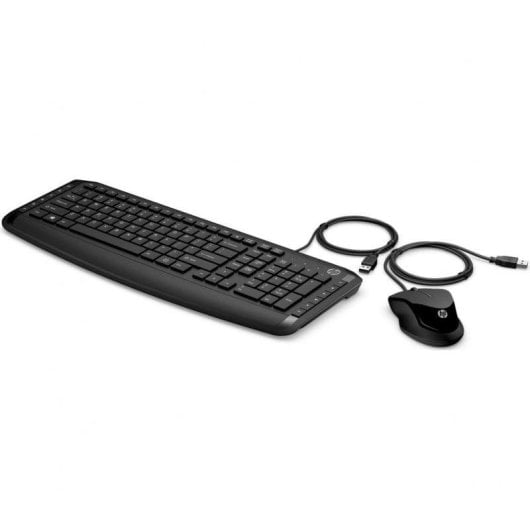 Teclado HP Pavilion 200 de membrana com rato USB, layout Espanhol, preto