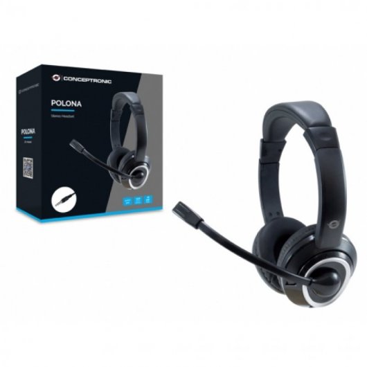 Conceptronic POLONA02B Casque avec Microphone Noir