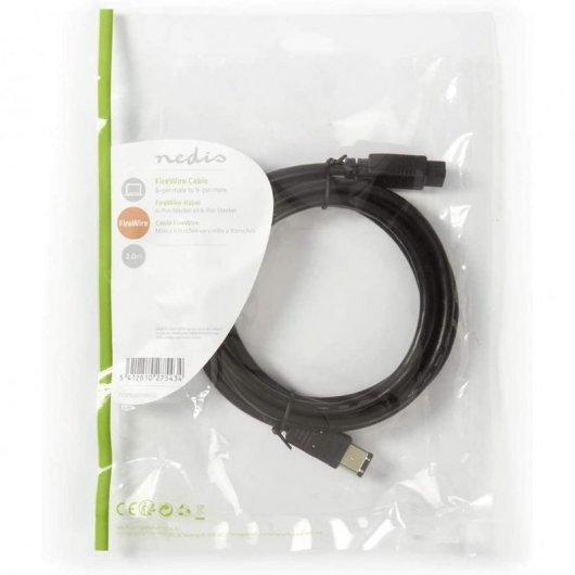 Valueline Cable FireWire 800 9 Pines a IEEE1394A Macho/Macho 1.8m Negro