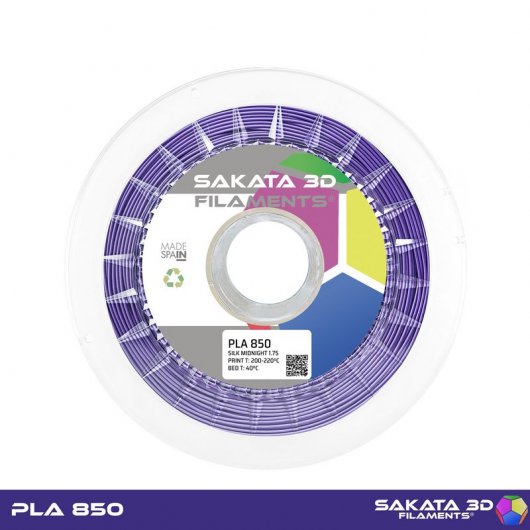 Sakata 3D Bobina de Filamento PLA 850 1.75mm Silk Midnight 1Kg