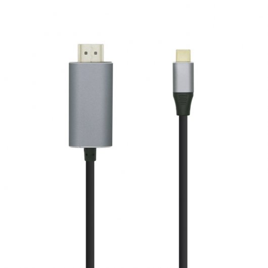 Aisens Câble USB-C vers HDMI Mâle/Mâle 0,8 m Argent/Noir