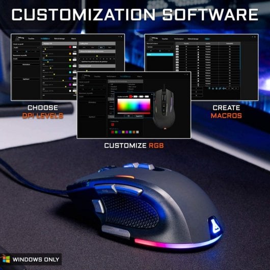 Die G-lab Kult Nitrogen Atom RGB Gaming-Maus 4800 DPI
