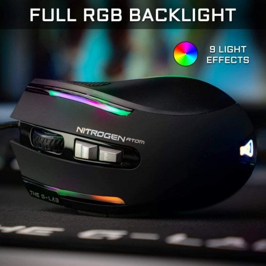 Die G-lab Kult Nitrogen Atom RGB Gaming-Maus 4800 DPI