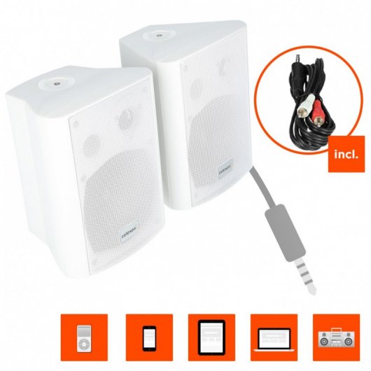 Celexon 525-W Altavoces Activos de 2 Vías 60W Blancos