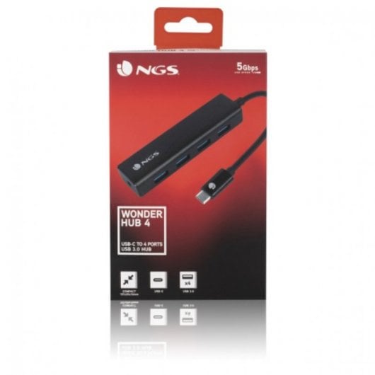 NGS WONDERHUB4 USB 2.0 Type-C 480 Mbit/s Noir