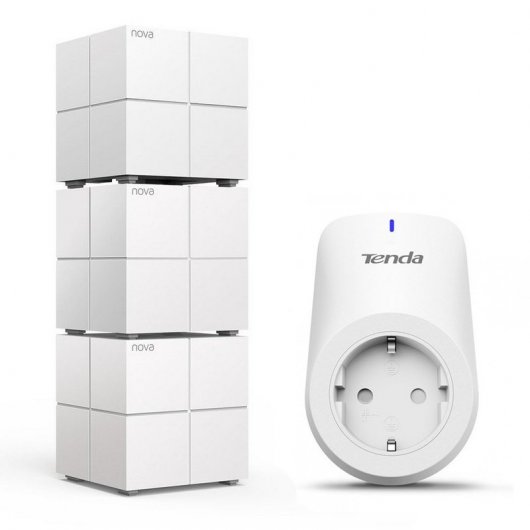 Tenda Pack Nova MW6 Sistema WiFi Mesh Dual Band Gigabit Pack 3 Unidades + Beli SP3 Enchufe Inteligente Wi-Fi
