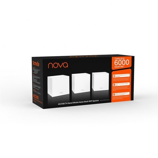 Tenda Pack MW12 Pack de 3 Sistema Mesh WiFi AC2100 Tribanda + Beli SP3 Enchufe Inteligente Wi-Fi