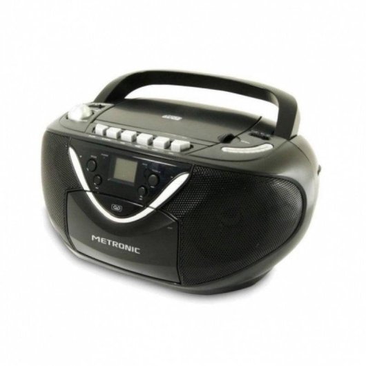 Rádio CD Mooov Metronic Mooov 6W RMS AUX Cassete MP3 Preto
