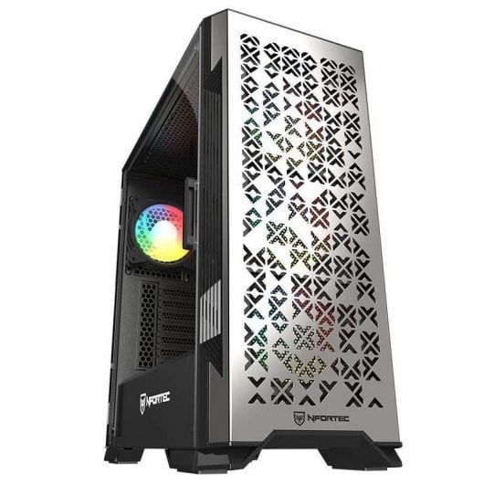 Nfortec Nekkar ARGB vetro temperato USB 3.0 nero/metallo canna di fucile