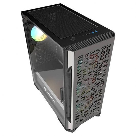 Nfortec Nekkar ARGB vetro temperato USB 3.0 nero/metallo canna di fucile