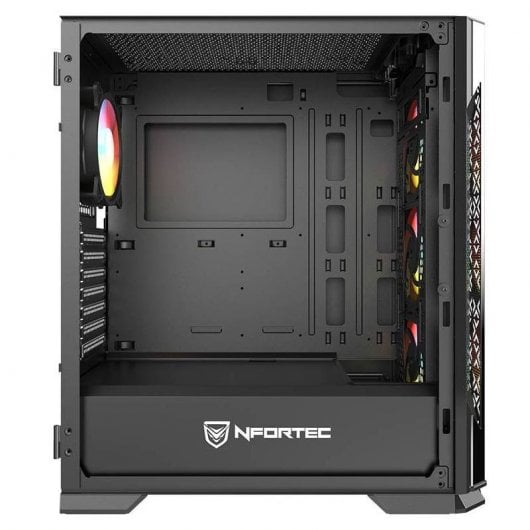 Nfortec Nekkar ARGB vetro temperato USB 3.0 nero/metallo canna di fucile