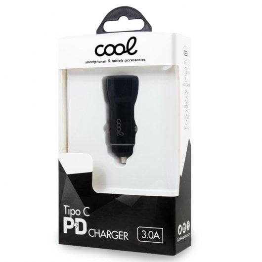 Cooles universelles USB-C-Autoladegerät 18W Schwarz