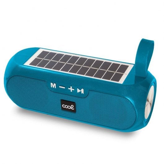 Cool Glasgow Negro Altavoz Bluetooth Con Panel Solar Aguamarina
