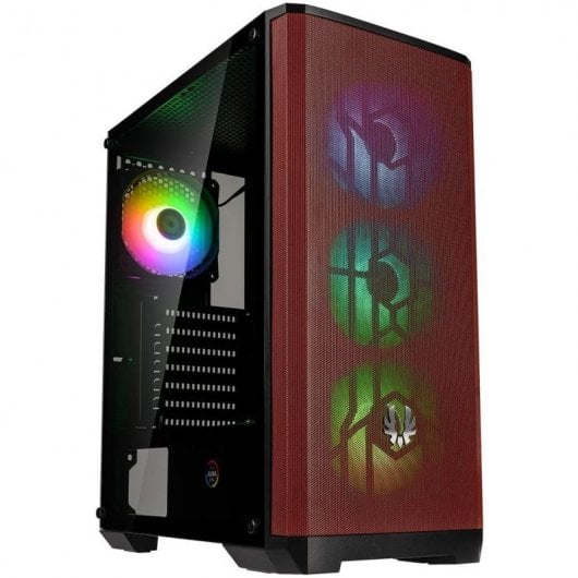 BitFenix Nova Mesh SE TG Cristal Templado USB 3.1 ARGB Negra/Roja