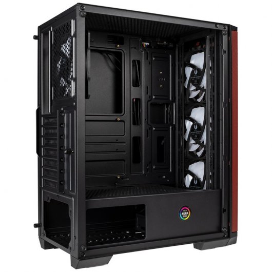 BitFenix Nova Mesh SE TG Cristal Templado USB 3.1 ARGB Negra/Roja